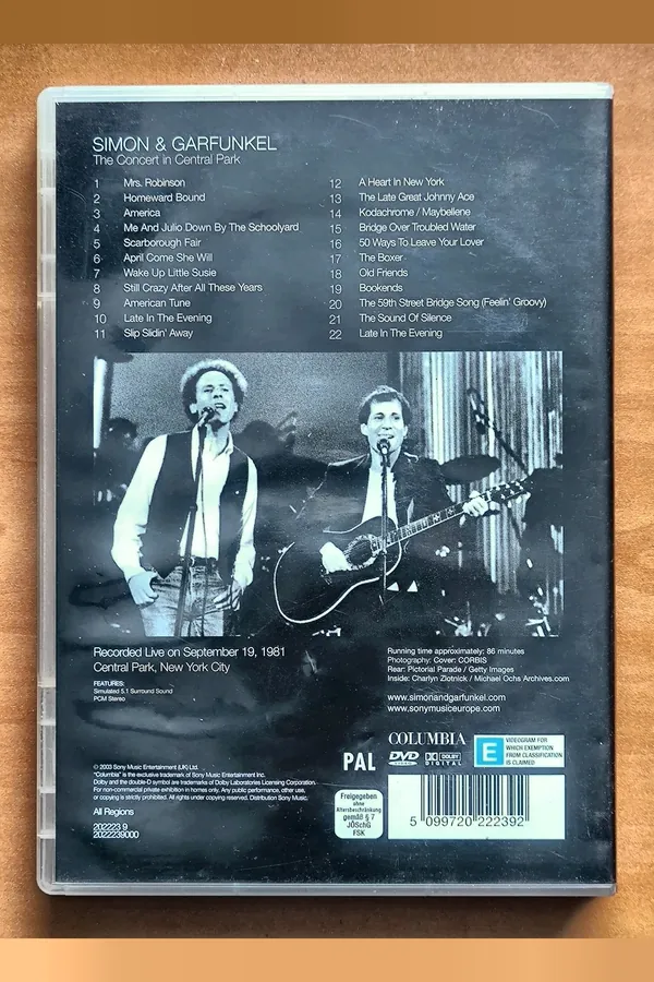 The Concert in Central Park – achterkant