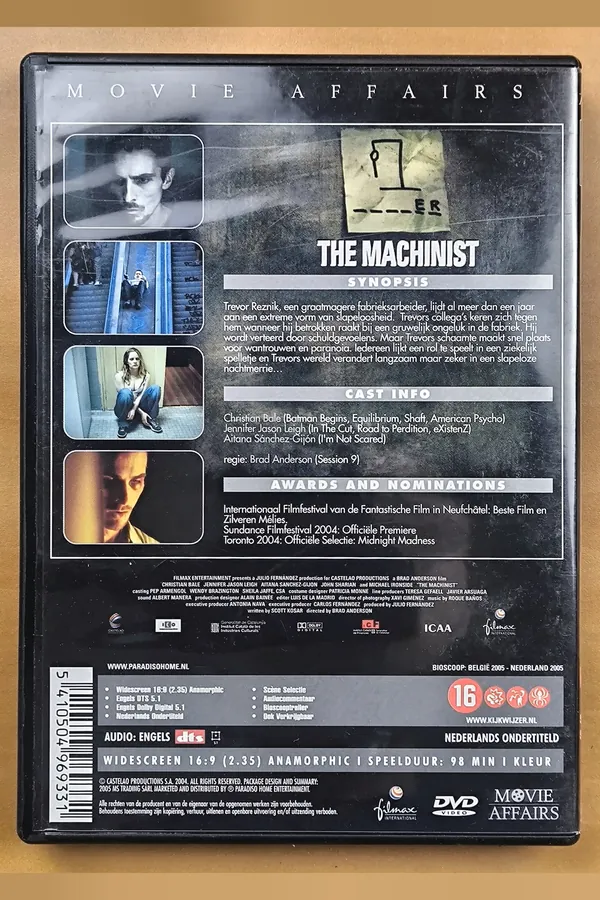 The Machinist – achterkant