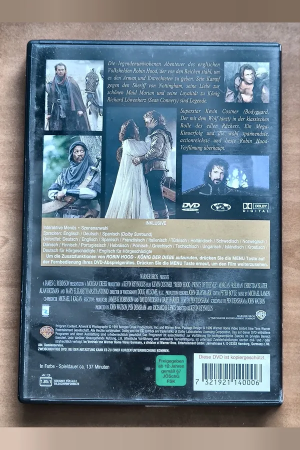 Robin Hood: Prince of Thieves – achterkant