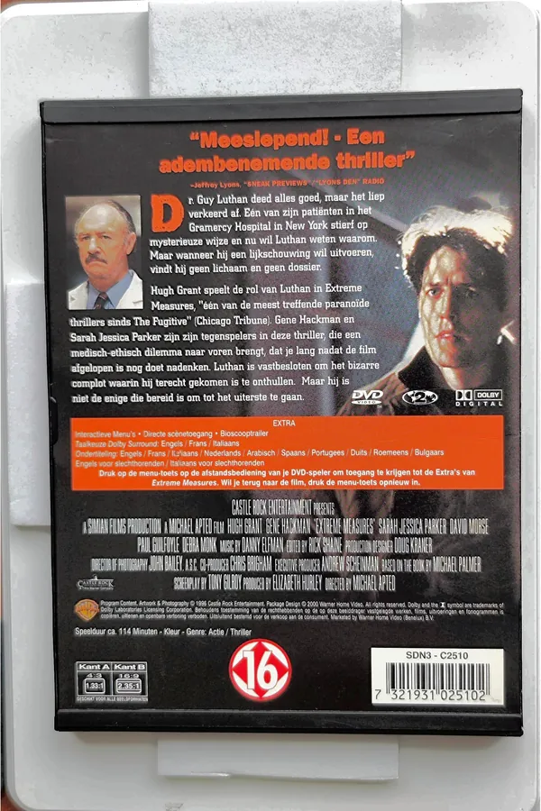 Extreme Measures – achterkant