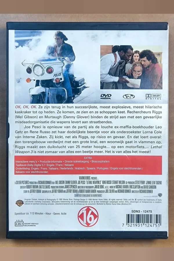 Lethal Weapon 3 – achterkant