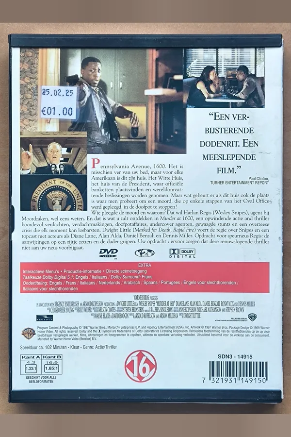 Murder at 1600 – achterkant