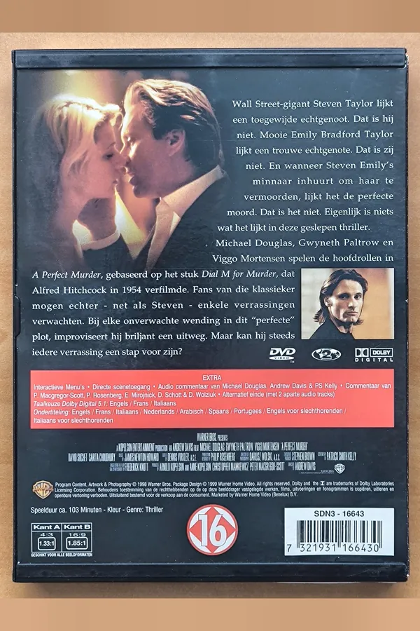 A Perfect Murder – achterkant