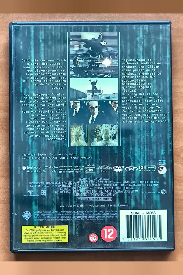 The Matrix Reloaded – achterkant