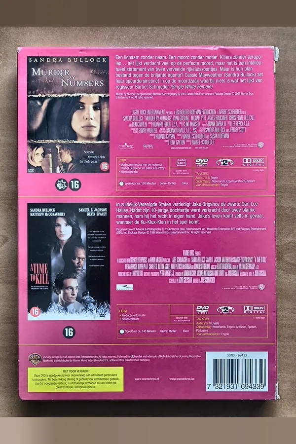 Murder by Numbers / A Time to Kill – achterkant
