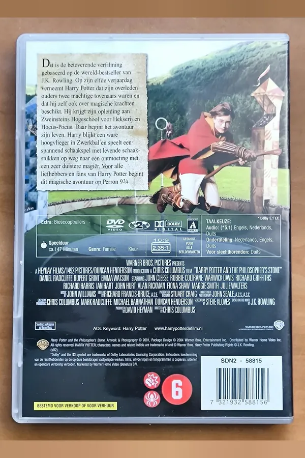 Harry Potter and the Sorcerer's Stone – achterkant