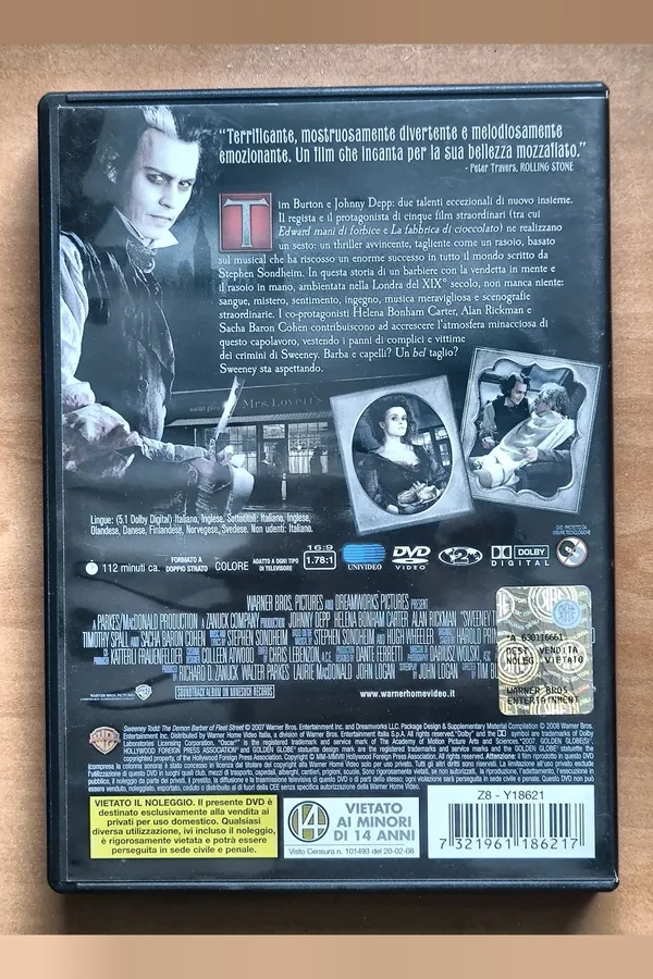 Sweeney Todd: The Demon Barber of Fleet Street – achterkant