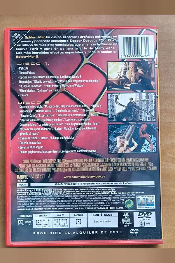Spider-Man 2 – achterkant