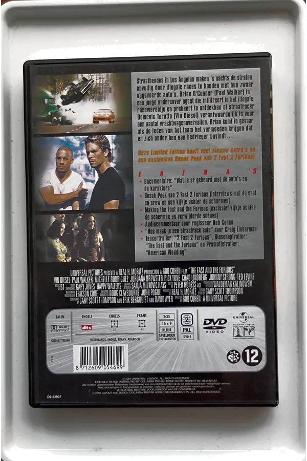 The Fast and the Furious – achterkant