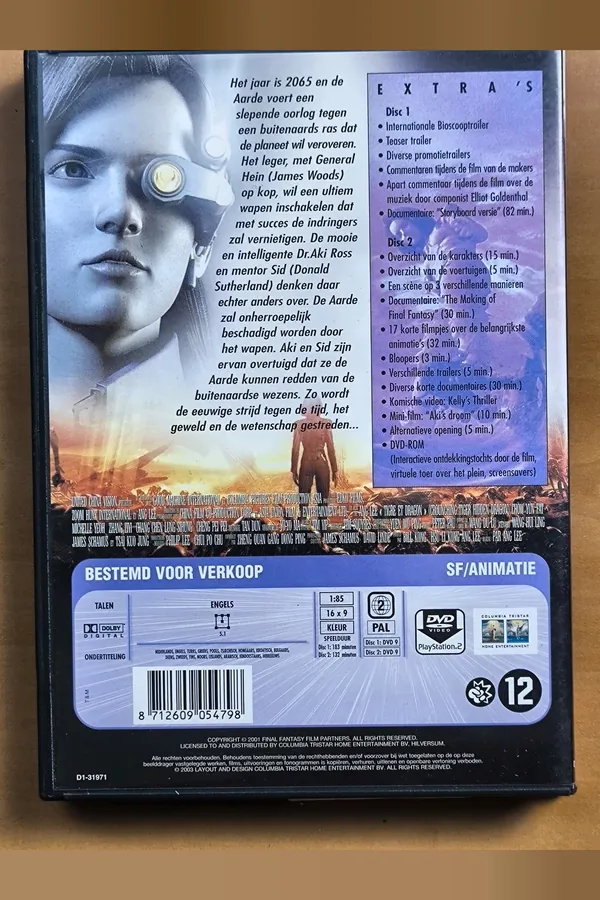 Final Fantasy: The Spirits Within – achterkant