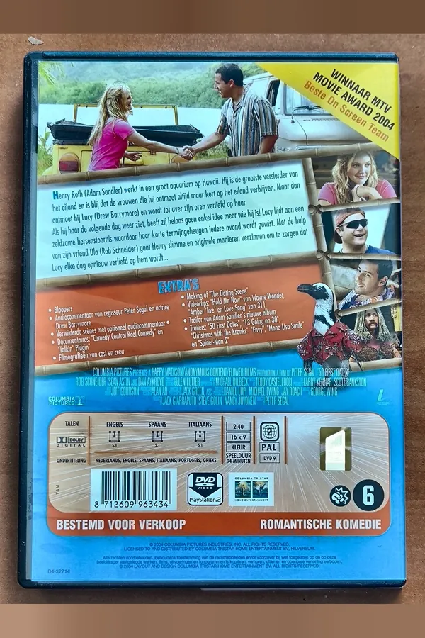 50 First Dates – achterkant