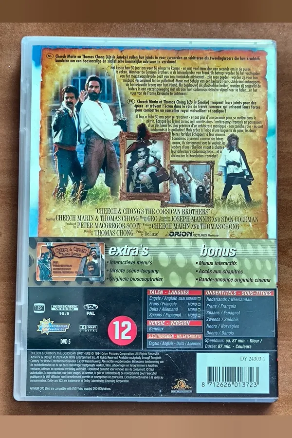 Cheech & Chong's: The Corsican Brothers – achterkant