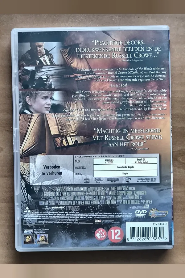 Master and Commander: The Far Side of the World – achterkant