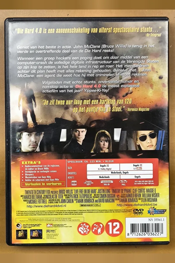 Live Free or Die Hard – achterkant