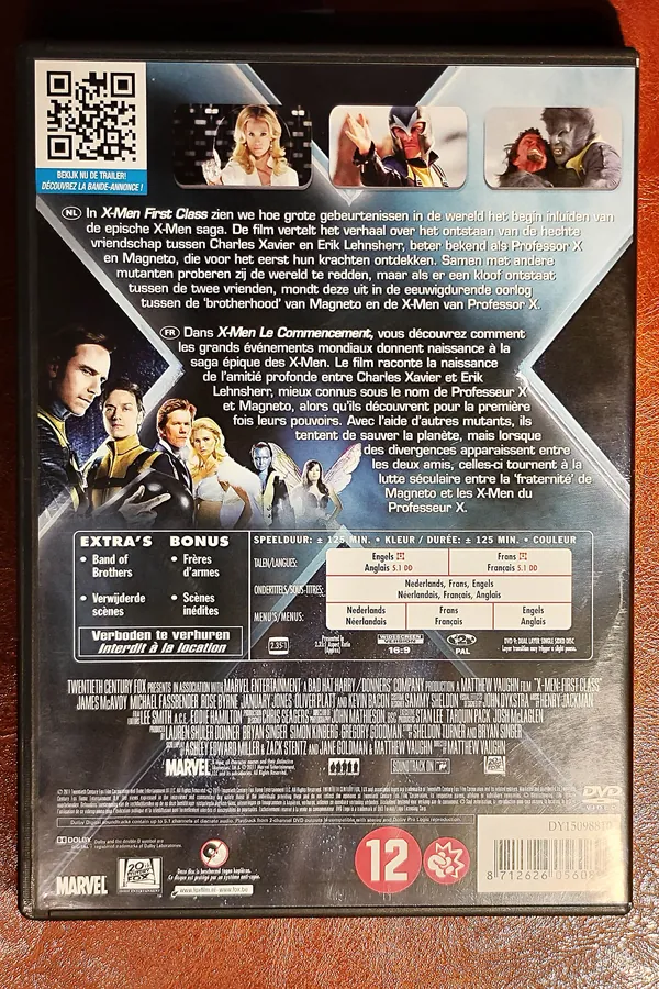 X-Men: First Class – achterkant