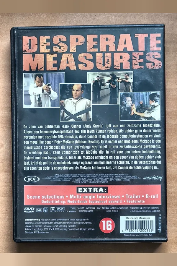 Desperate Measures – achterkant