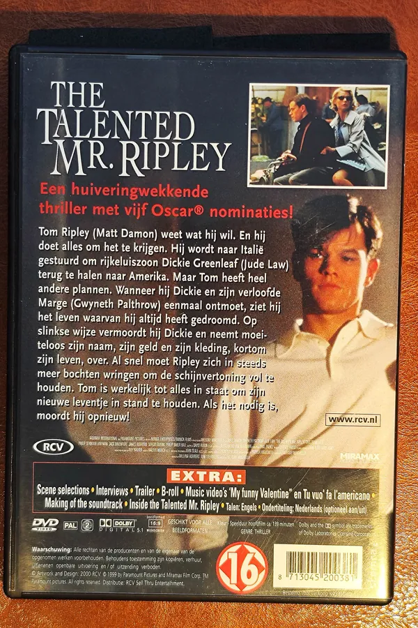 The Talented Mr. Ripley – achterkant