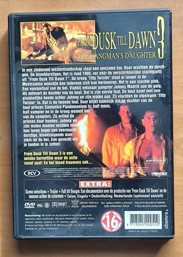 From Dusk Till Dawn 3: The Hangman's Daughter – achterkant