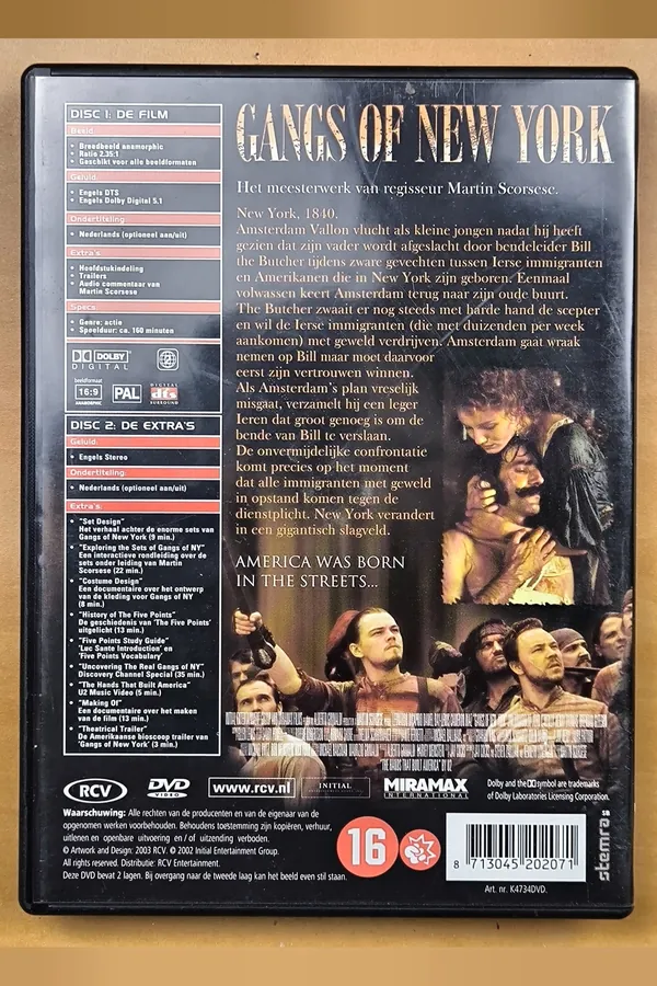 Gangs of New York – achterkant