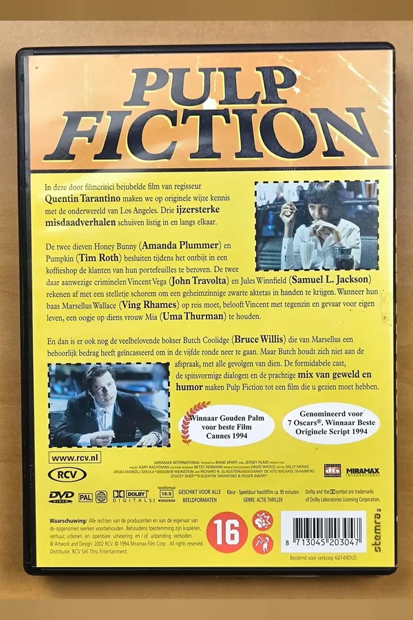 Pulp Fiction – achterkant