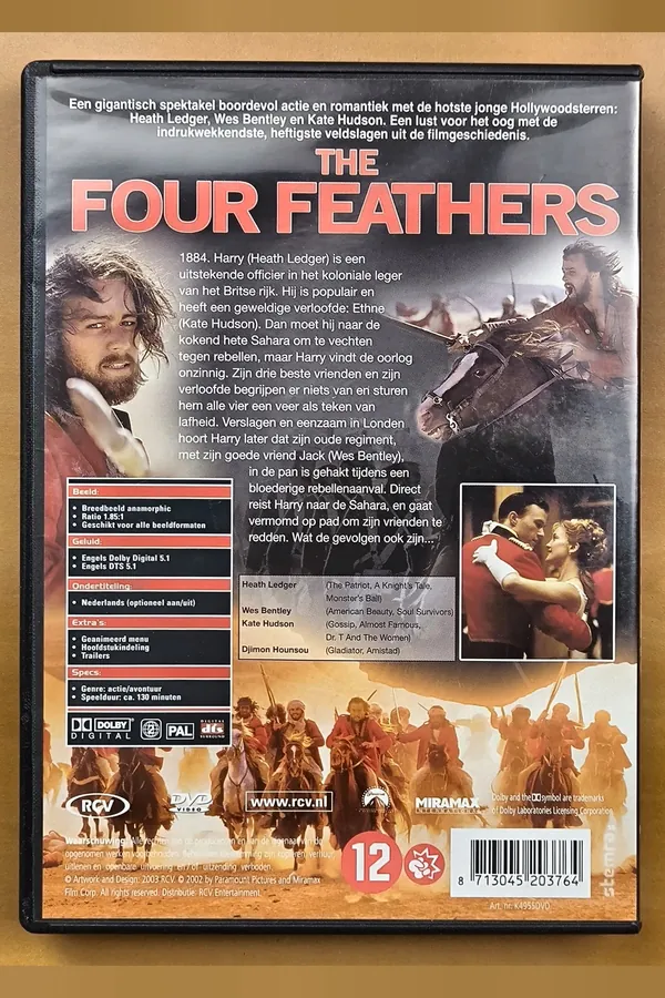 The Four Feathers – achterkant