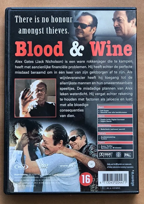 Blood and Wine – achterkant