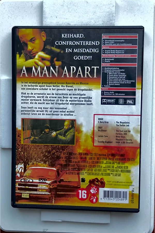 A Man Apart – achterkant