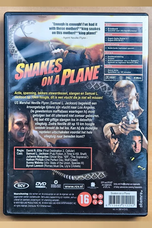 Snakes on a Plane – achterkant