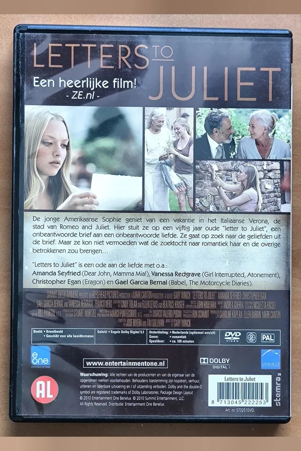 Letters to Juliet – achterkant