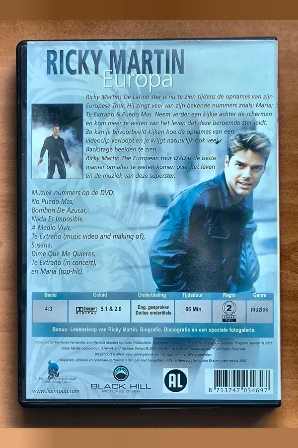 Ricky Martin: Europa – achterkant