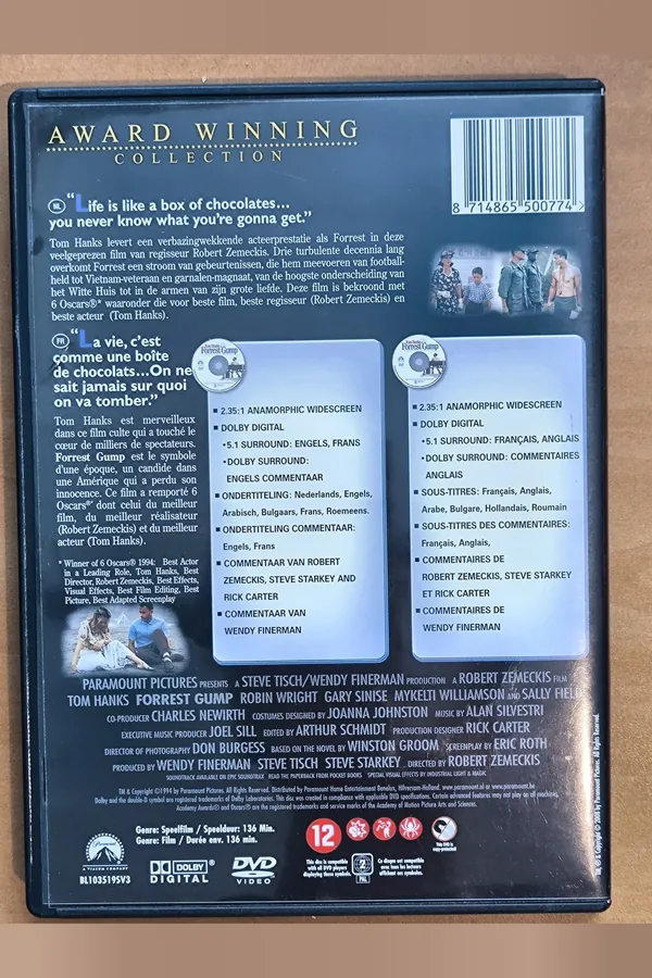 Forrest Gump – achterkant