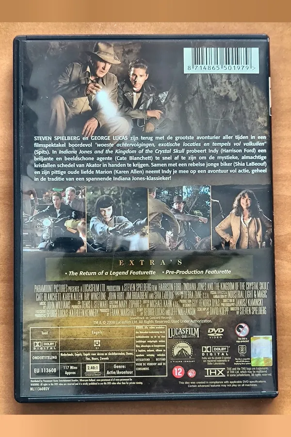 Indiana Jones and the Kingdom of the Crystal Skull – achterkant