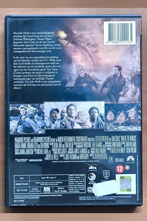 War of the Worlds – achterkant