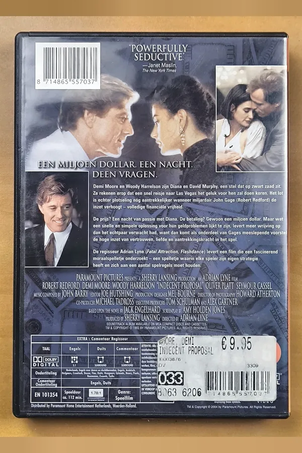 Indecent Proposal – achterkant