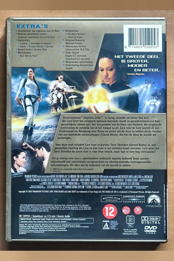 Lara Croft: Tomb Raider - The Cradle of Life – achterkant