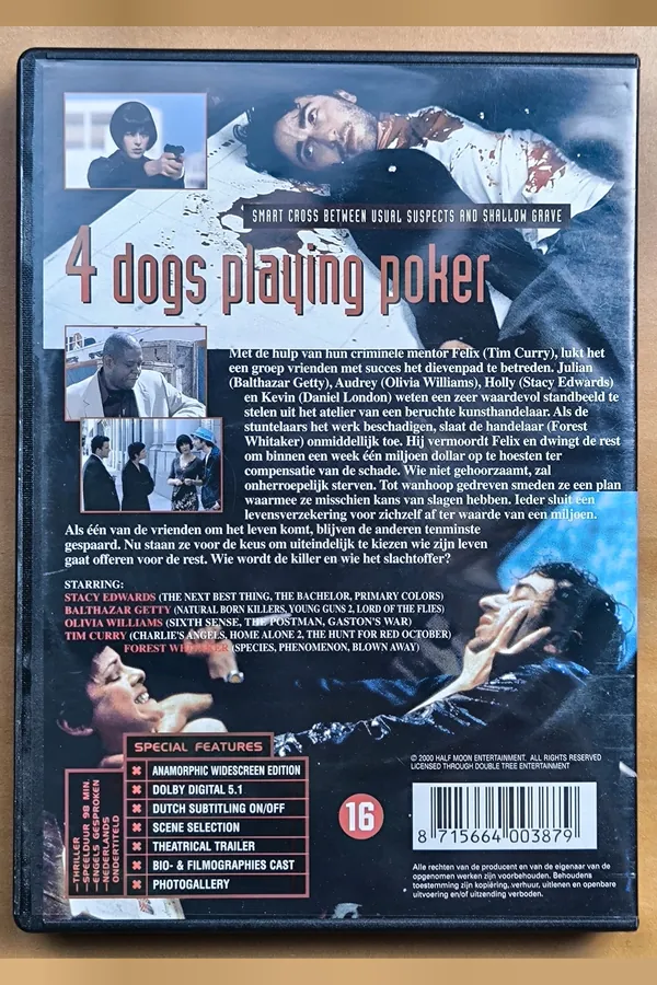 Four Dogs Playing Poker – achterkant