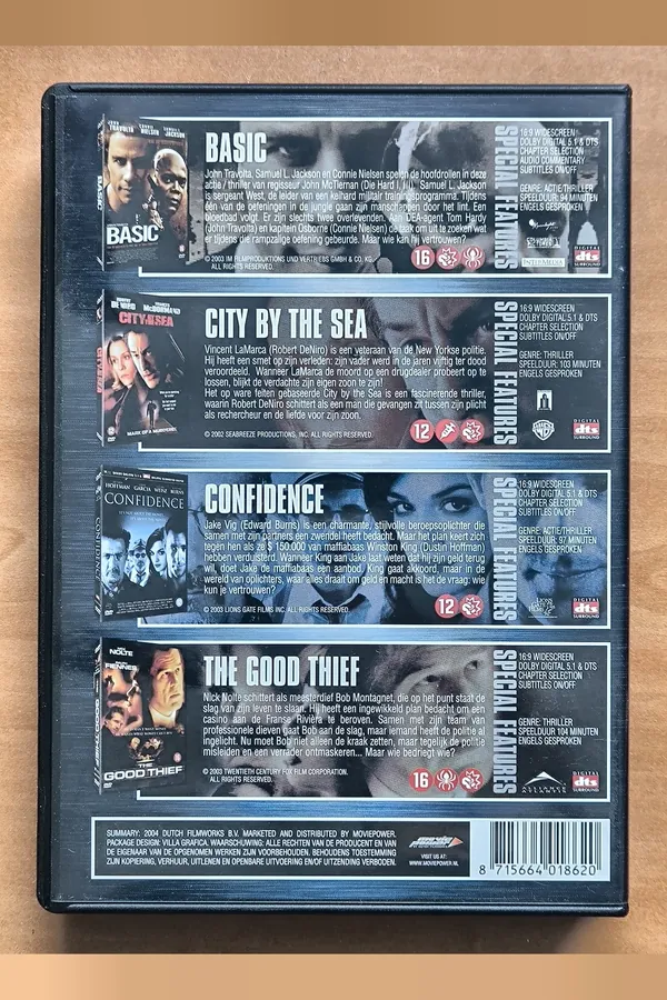 Moviebox Basic / City by the Sea / Confidence / The Good Thief – achterkant