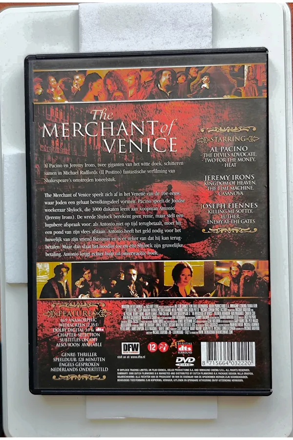 The Merchant of Venice – achterkant