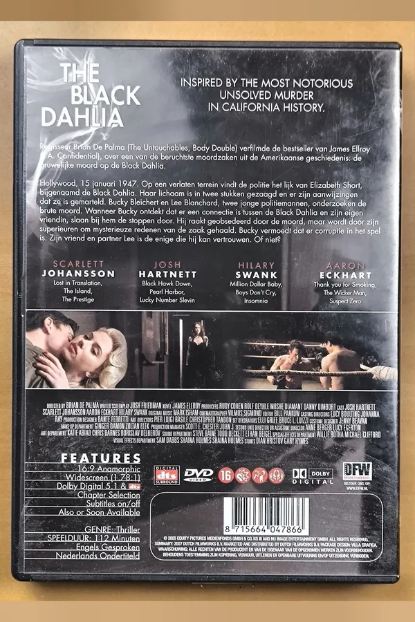 The Black Dahlia – achterkant