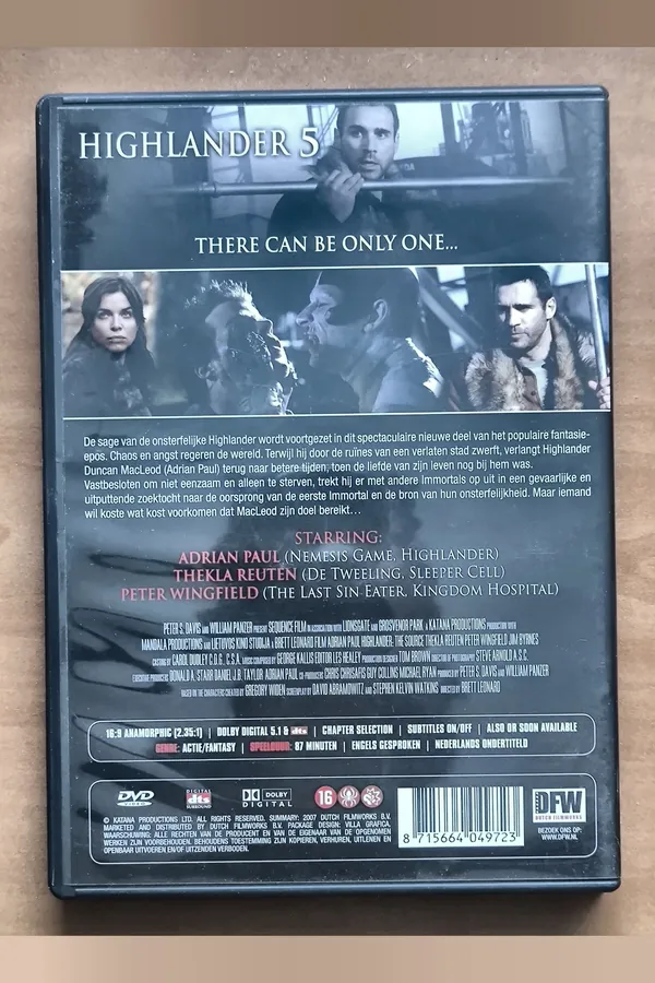 Highlander: The Source – achterkant