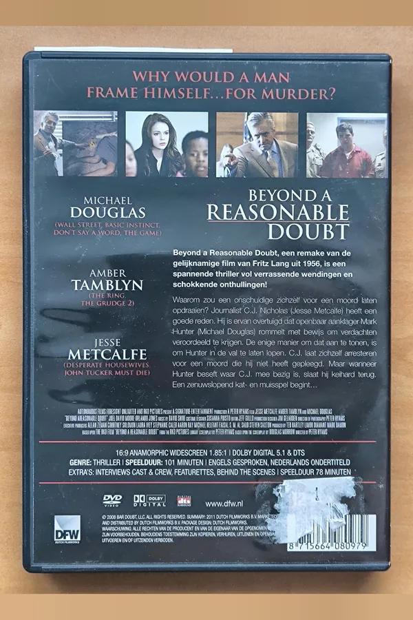 Beyond a Reasonable Doubt – achterkant