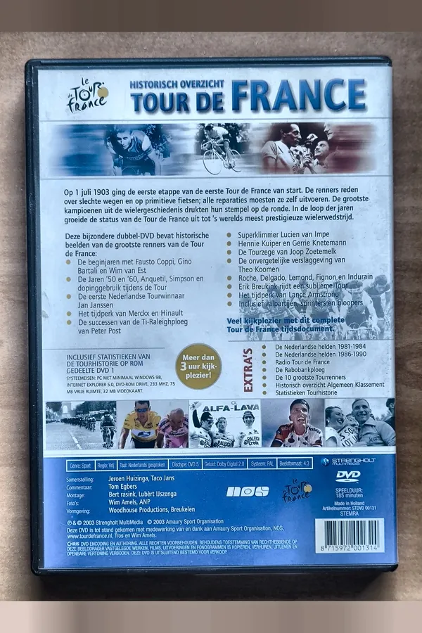 Historisch Overzicht Tour De France – achterkant