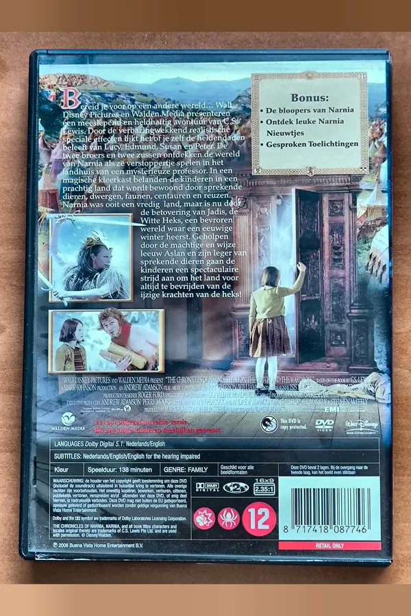 The Chronicles of Narnia: The Lion, the Witch and the Wardrobe – achterkant