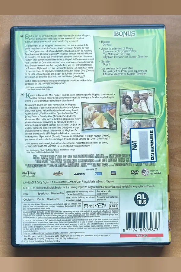 The Muppets' Wizard of Oz – achterkant