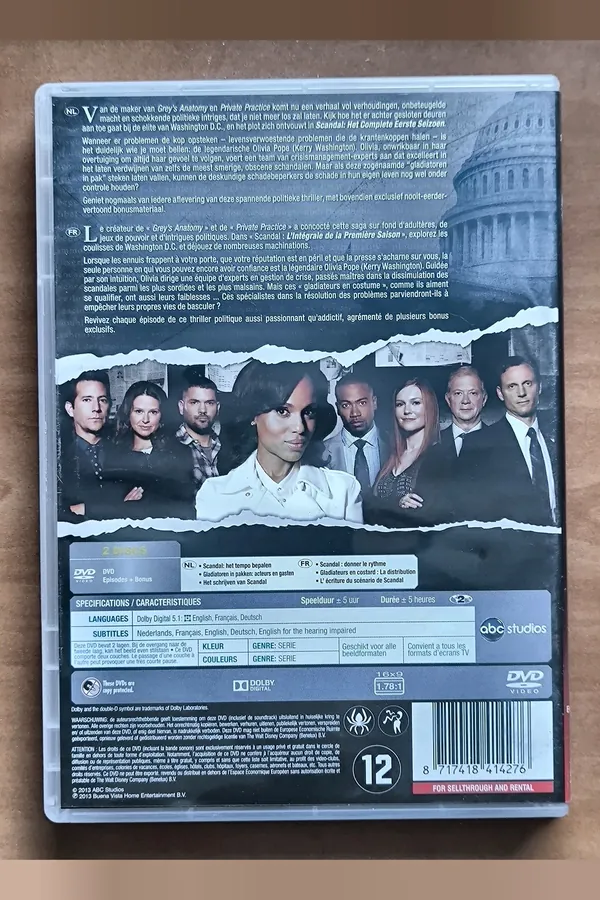 Scandal (2012): Season 1 – achterkant