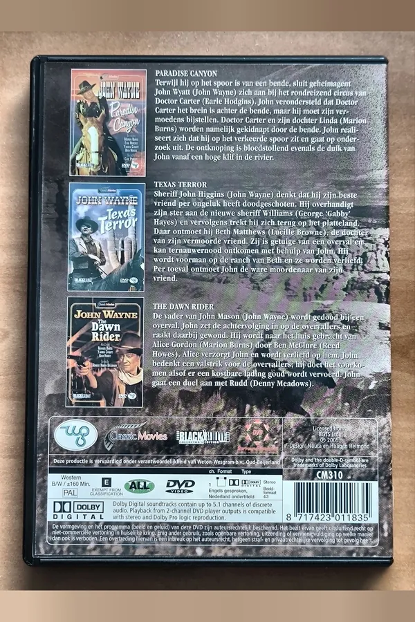 Paradise Canyon | Texas Terror | The Dawn Rider | John Wayne Collection: 3 Pack – achterkant