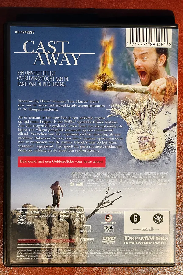 Cast Away – achterkant